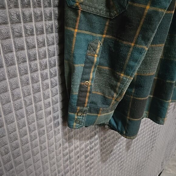 VTG LLBean Snap Flannel Shirt Mens XLTall Green Lightweight Canvas Long Sleeve - Picture 11 of 16